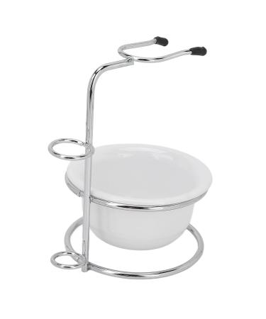 Stainless Steel Shaving Stand Set | Beard Brush Holder & Foam Bowl | Premium Men's Shaving Accessories - Buy Online on SooperMarket.com