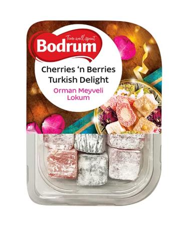 Bodrum Cherries n Berries Turkish Delight | 200G | Cherry Flavour | Cherry Delights | Desserts | Tasty | Ready to eat