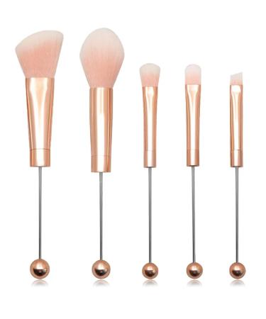 sunroot 5Pieces Beadable Makeup Brushes Silicone Beads DIY Makeup Cosmetic Brushes Beaded Brushes Kit for DIY