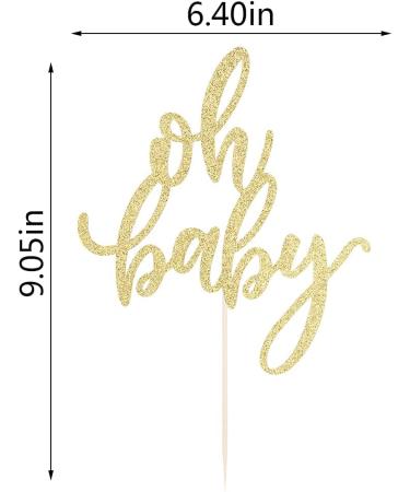Golden Oh Baby Cake Topper - Baby Party Decoration for Baptism, Gender Reveal & New Baby Celebrations - Buy Online on SooperMarket.com