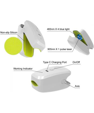 Lanlousy 905NM Nail Therapeutic Instrument Portable Painless Nail Therapy Device Anti- Silicone Easy to Use White - Buy Online on SooperMarket.com