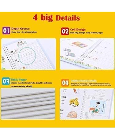 Digmonster Magic Ink CopyBooks - Reusable Manuscript Workbooks for Kids | 4 Antique Designs for Easy Learning & Practice - Buy Online on SooperMarket.com