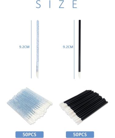 100 x Disposable Lip Brushes (Blue and Black) Disposable Lip Applicator Lip Gloss Stick Makeup Beauty Tool Set - Buy Online on SooperMarket.com