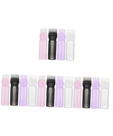 NOLITOY 16 Pcs Hair Salon Hair Shampoo Bottle Dyeing Bottle for Hair Oil Applicator Bottle for Hair Comb Bottle Applicator Hair Dyeing Bottles Hair Oiling Applicator Hair Dye Bottle 17.00X4.50X4.50CMx4pcs Assorted Colorx4pcs