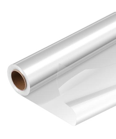 STOBOK Cello Wrapping Paper Cellophane Wrap: Clear Plastic Cellophane Wrapping 22" x100ft Transparent Celephane - Celophane for Baskets Flower Florist Roll Treats