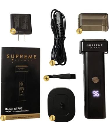 Supreme Trimmer Men's Trimmer & Foil Shaver Bundle - ST5220 T-Shaper Li + STF501 T-Fader Li in Red | Cordless Professional Clippers for Mustache, Beard, and Travel - Buy Online on SooperMarket.com