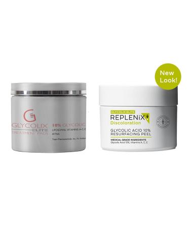 Replenix Glycolix Elite Glycolic Acid Peel Pads - 10% Glycolic Acid, 60 ct - Brightening & Exfoliating Treatment - Buy Online on SooperMarket.com