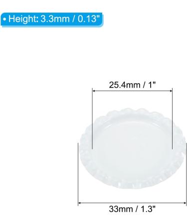 PATIKIL 1 Inch Flat Decorative Bottle Caps 50 Pack Craft Bottle Pendant Trays Double Sides Printed for DIY Pendants Craft Scrapbooks White - Buy Online on SooperMarket.com