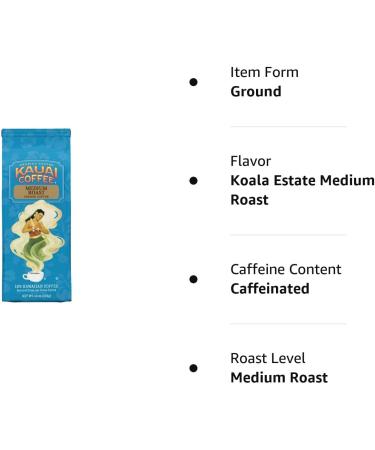Kauai Coffee Koloa Estate Medium Roast Hawaiian Premium Ground Coffee 283g Bag - Buy Online on SooperMarket.com