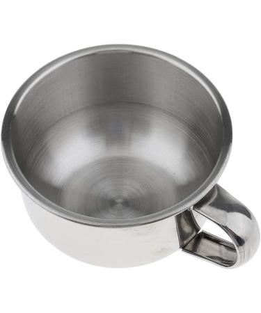 POFET 8cm Durable Stainless Steel Shaving Brush Mug Bowl - Premium Barber Beard Soap Dish for Men | International Shipping - Buy Online on SooperMarket.com