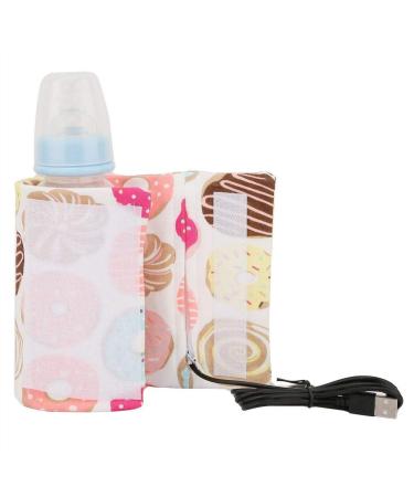 USB Baby Bottle Warmer Milk for Baby Delaman Portable Milk Travel Heater Storage Cover Insulation Thermostat Donut (Color : Donut Pattern)