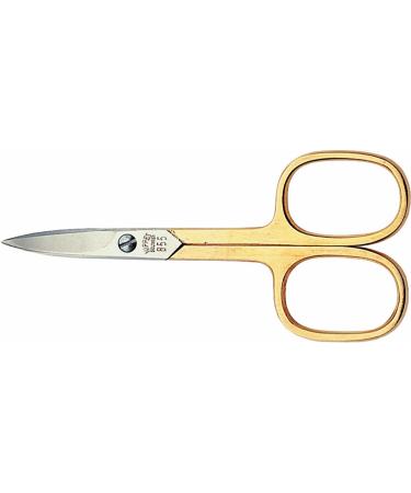 Nipple Solingen nail scissors made of hardened nickel -plated steel |18 Karat partially gilded |9 cm |With locking neck and curved tipFor pedicure and manicure |Quality from Solingen