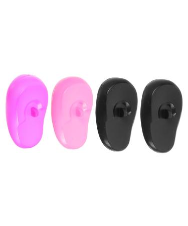 BCOATH 4pcs Hair Dye Earmuffs Black Ear Cuff Shawl Silica Gel Baking Oil