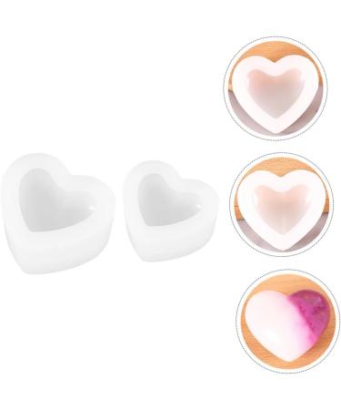 STOBOK 2pcs Love Mold Fondant Molds Silicone Soap Molds Heart Shape Silicone Heart De para Gelatinas Resin Silicone Molds Soap Silicone Molds Cake Heart-Shaped White Listing Silica Gel White 7.9x6.5cm - Buy Online on SooperMarket.com