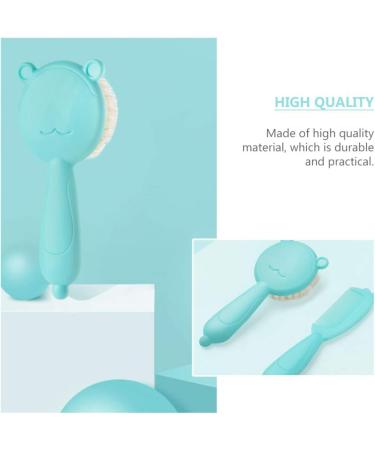 TOYANDONA 1 Set Baby Hair Brush and Comb Set for Newborns and Toddlers Baby Massage and Scalp Brush Ideal for Baby Cradle Cap Baby Shower Registry Gift Blue - Buy Online on SooperMarket.com