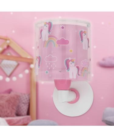 Dalber Unicorns Children's Wall Lamp - Pink Animal Light for Kids' Room | Stylish Lampshade - Buy Online on SooperMarket.com