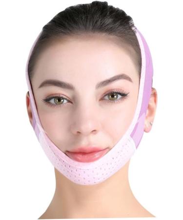 Chin Strap for Double Chin for Women Soft V Line Face Lifting Chin Strap Double Chin Reducer Slimming Face Mask Lifting Belt (Purple Pink) - Buy Online on SooperMarket.com