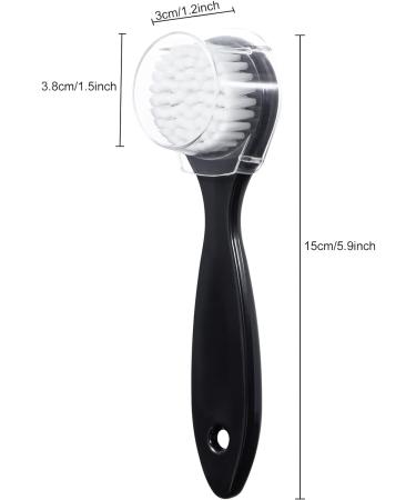 4 Pack Soft Bristle Facial Cleansing Brush with Lid - Gentle Exfoliating and Massage - Black - Buy Online on SooperMarket.com