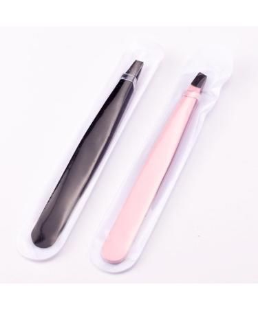 Buy Jojomis Professional Slant Tip Eyebrow Tweezers - Stainless Steel Makeup Tool 2 Pack | International Shipping Available - Buy Online on SooperMarket.com