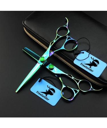 6.0 Inch Professional Japan 440C Hair Cutting Scissors - Salon Quality Blending/Thinning Shear for Barber or Home Use - B-green - Buy Online on SooperMarket.com