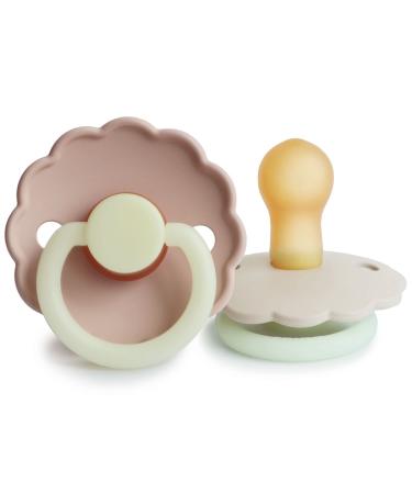 Frigg Daisy Night Schnuller 2 Pack |Latex Schnuller | BPA-free | Made in Denmark |Symmetrical sucker in cherry shape (Blush Night/Cream Night size 1 (0-6 months)) Size 1 (0-6 months) Blush Night/Cream Night
