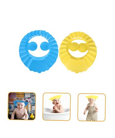 FRCOLOR 2pcs Shampoo Cap Bonnets for Toddlers - Bath Visor & Sun Hat Combo | Assorted Colors | 29.5X27.5CM - Buy Online on SooperMarket.com