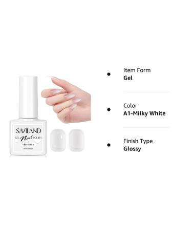 SAVILAND Milky White Gel Nail Polish - Long Lasting Quick Dry Jelly Gel Polish for DIY Manicure - 0.34 Fl Oz - Buy Online on SooperMarket.com