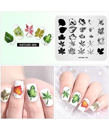 Alexnailart NA006: Natural Leaves Nail Art Stamping Plate for DIY Stencil Designs - Buy Online on SooperMarket.com