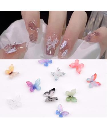 72pcs 3D Butterfly Nail Art Decoration Resin Charms - 12 Colors Pearl Beads Accessory for Acrylic Nails - BX1130-6 - Buy Online on SooperMarket.com