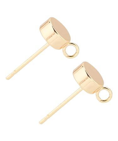 BENECREAT 20PCS Gold Plated Stud Earrings Dot Disc Earrings with Loop and Container for Anniversaries Gifts, Favors, Jewelry Making