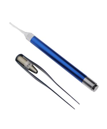 LED Earwax Removal Kit Avoid Scratching Prevent Slip Sturdy Stainless Steel Storage Box LED Light Ear Pick Tweezers for Travel Use