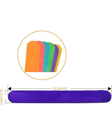 PAXCOO 100 Pcs 6 Colored Jumbo Wood Craft Sticks - DIY Arts and Crafts Supplies - Buy Online on SooperMarket.com