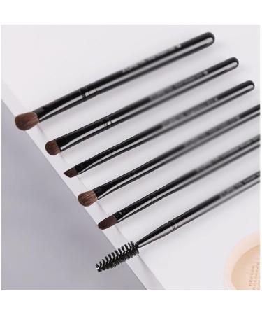 DFHBFG Makeup Tools - 6 Small Sets Black Wood Handle Eye Shadow Brushes | High-Quality Makeup Brushes for Flawless Looks - International Shipping Available - Buy Online on SooperMarket.com