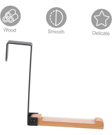 CIYODO Door Hook Closet Hooks for Wall Vinyl Siding Hooks Cement Over Door Towel Rack Solid Wood Towel Hook 17.5X16CM Black - Buy Online on SooperMarket.com