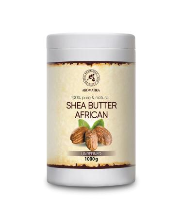 Shea butter 1000g - cold -pressed & unaffected - African shea butter - pure & of course Karit body butter - body butter - intensive care for face - body - hair - body care 1 kg (1 Pack)