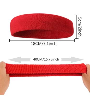 Buy Pack of 10 Sports Headbands for Men & Women | Cotton Sweatbands & Elastic Forehead Bands - Perfect for All Activities - Buy Online on SooperMarket.com