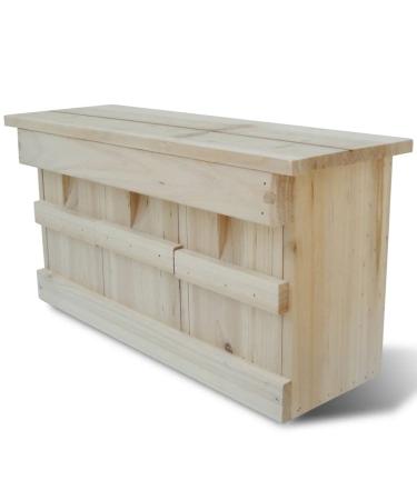 'vidaXL Sparrow Nesting Box - Solid Wood Bird House with 3 Chambers - Bird Nest for Garden - Brown 1x