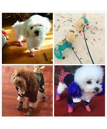 Pihappy Warm Winter Dog Boots XS Pink - Skidproof Snowman Paw Protectors 4PCS - Buy Online on SooperMarket.com