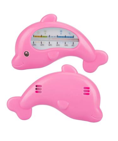 Cute Dolphin Bath Thermometer for Baby Water Safety Measurement Lovely Novel Dolphin Shape Indoor Temperature Measurement (Rose red Dolphin)