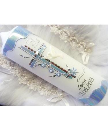 Candle magic lusins baptismal candle communion candle boy girl 250 /70 mm VT-11 including accessories for self-labeling.Unpaved