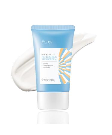 Easilydays Refreshing Sunscreen for face and body  UV SPF50 PA+++ Sunscreen Moisturizing Light Refreshing Non-Greasy Isolation Lotion  Hydration Weightless Sunscreen Light Daily Sun Cream