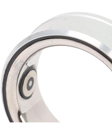 Smart Health Ring - Waterproof Stainless Steel Fitness Tracker with Body Temperature Light Monitoring & Sleep Quality Detection | Size 18 (18.9mm) - Perfect for Daily Use - Buy Online on SooperMarket.com