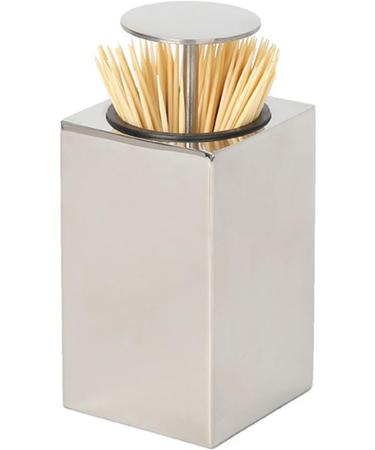 Calakono Stainless Steel Toothpick Holder - Stylish Press Dispenser for Home Bars Clubs & Caf s | International Shipping Available - Buy Online on SooperMarket.com