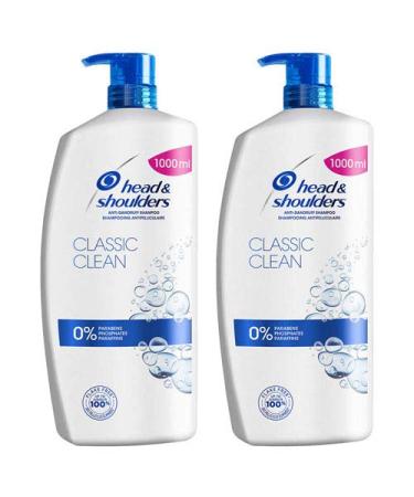 Head & Shoulders 2in1 Classic Clean Anti-Dandruff Shampoo Conditioner - Pack 2 x 1L Classic 1 l (Pack of 2)