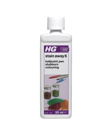 HG Stain Away 6 Removes Ballpoint Pen Ink Stubborn Food & Colouring Marks Beer & Alcohol Stains from Clothes & Fabric Accessories Textile Safe 50ml (425005106)