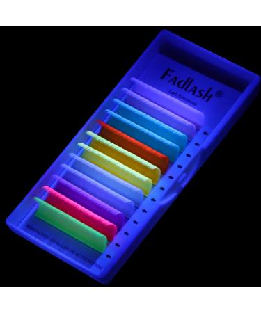 Neon Colored Volume Lash Extensions - Easy Fan 0.07-D 13mm - 8 Colors: Hot Pink, White, Blue, Orange, Gold, Purple, Yellow - UV Glow - Buy Online on SooperMarket.com