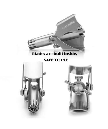 Buy Manual Nose & Ear Hair Trimmer - No Batteries Needed Stainless Steel Hair Remover for Men & Women - GD-014-AR Small Silver - Buy Online on SooperMarket.com