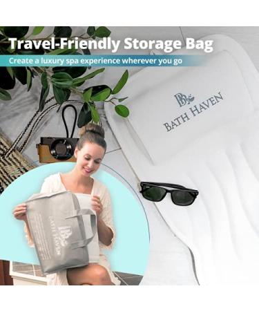 Luxury Bath Haven Full Body Bath Pillow with Headrest - Spa Accessories for Neck and Back - Powerful Suction Cups - Ideal for Shower, Tub, Jacuzzi - Buy Online on SooperMarket.com