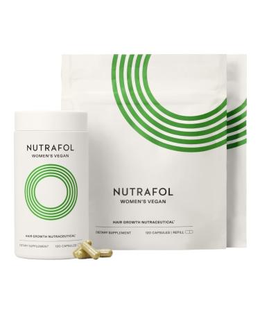 Nutrafol Women's Vegan Hair Growth Supplements Plant-based Ages 18-44 Clinically Tested for Visibly Thicker Stronger Hair Dermatologist Recommended - 3 Month Supply 1 Bottle 2 Pouches