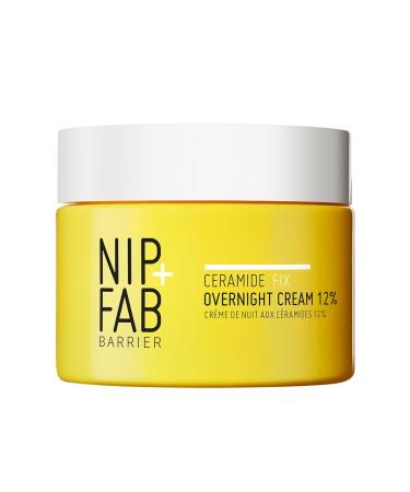 Nip+Fab Ceramide Fix Overnight Cream 12% 50 ml Luxurious Skin Barrier Replenisher Elastin Production Support Giving Your Skin a Firmer More Youthful Appearance with Azelaic Acid and Biolin
